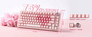 YUNZII B75 PRO Pink Mechanical Gaming Keyboard, Bluetooth/Wire/Wireless 75 Knob RGB Keyboard, Gasket Hot-Swap Custom Creamy Keeb
