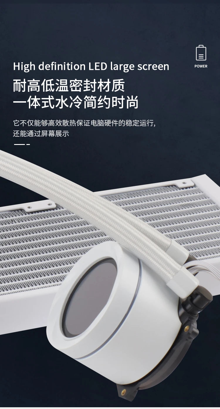 AICOOLER 120mm ARGB AIO Liquid CPU Cooler - Intel/AMD Compatible Water Cooling with Temperature Display, PWM Silent Fan, High-Ef