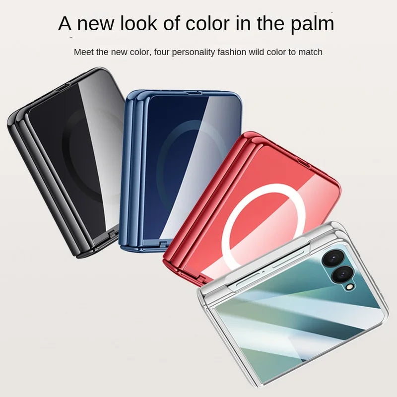 With Tempered Glass Protective Phone Case For Samsung Galaxy Z Flip7 flip 7 Spring Hinge All-inclusive Camera protect Cover