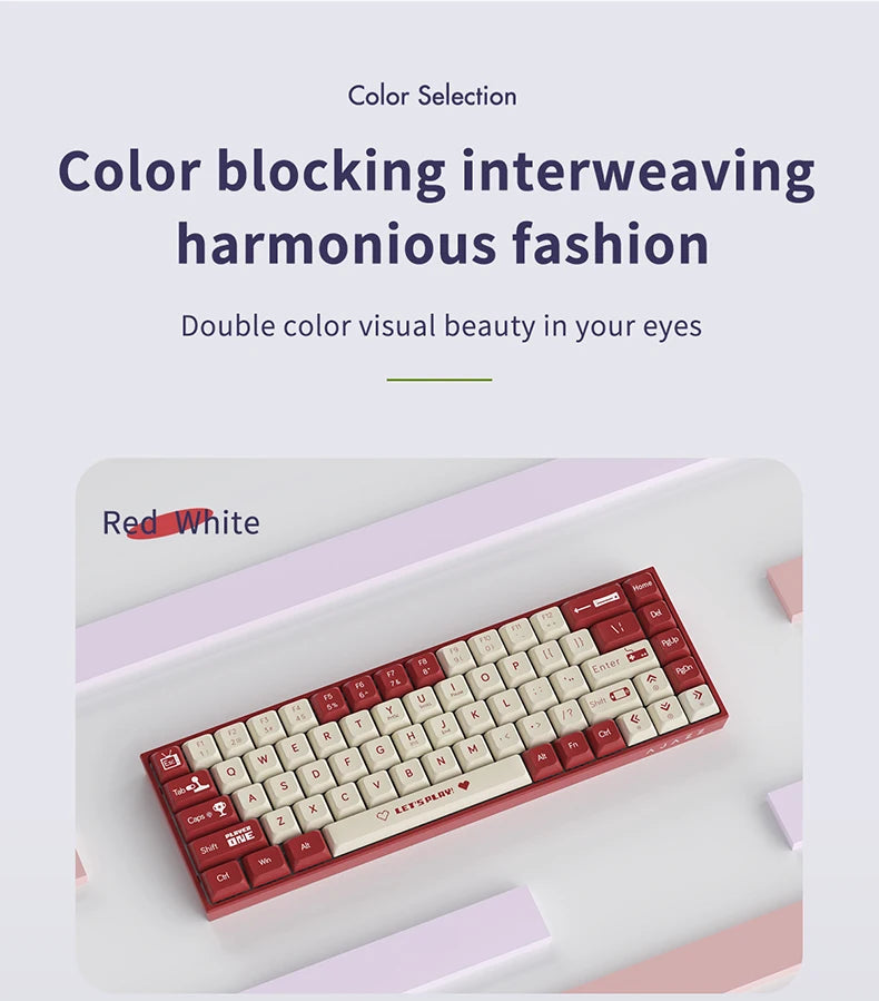 AJAZZ AK680 Gaming Mechanical Keyboard ABS Keycap 68 Keys Wired Wireless Bluetooth Keyboard Hot Swap Custom Gasket for Pc Laptop
