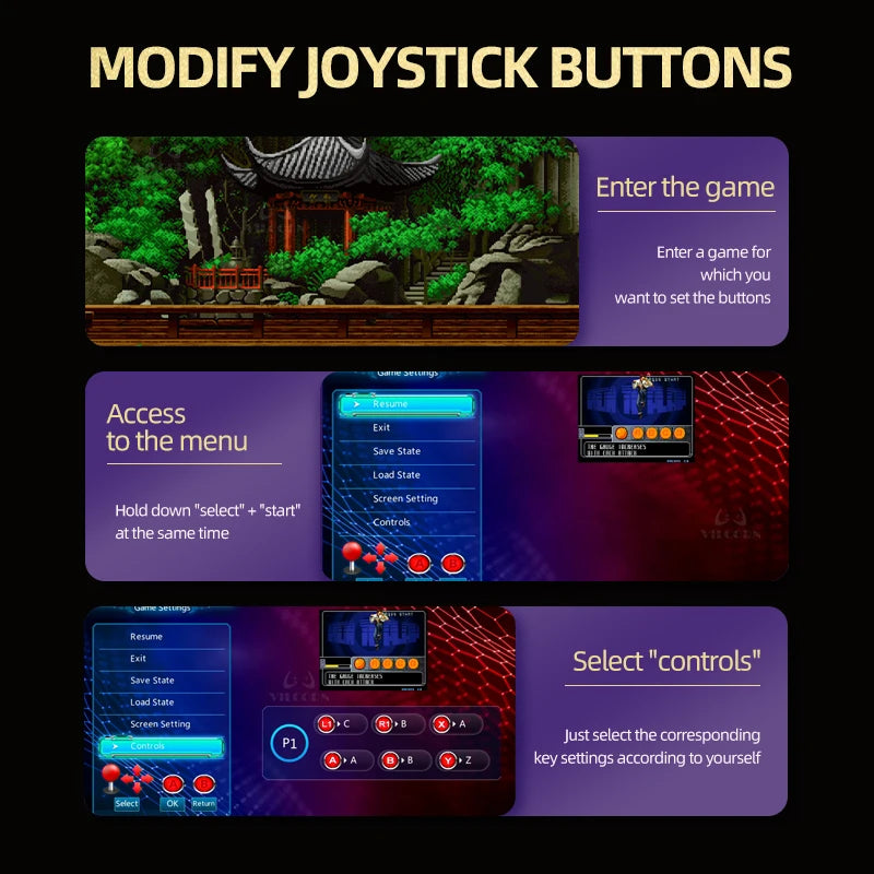 VILCORN M8 Game Stick 4K Arcade Video Game Console for MAME PS1 9 Emulator with Double Arcade Joysitck 41000 Games Retro Machine