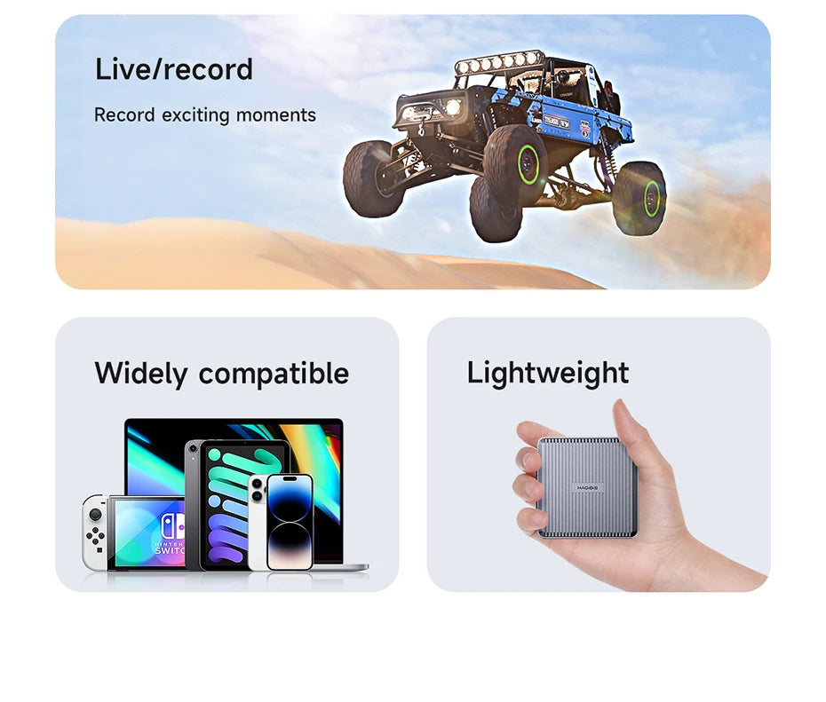 Hagibis 4K HDMI-Compatible Video Capture Card Loop Out for Game Recording Live Streaming 1080P Grabber MS2131 for PS4/5 Switch