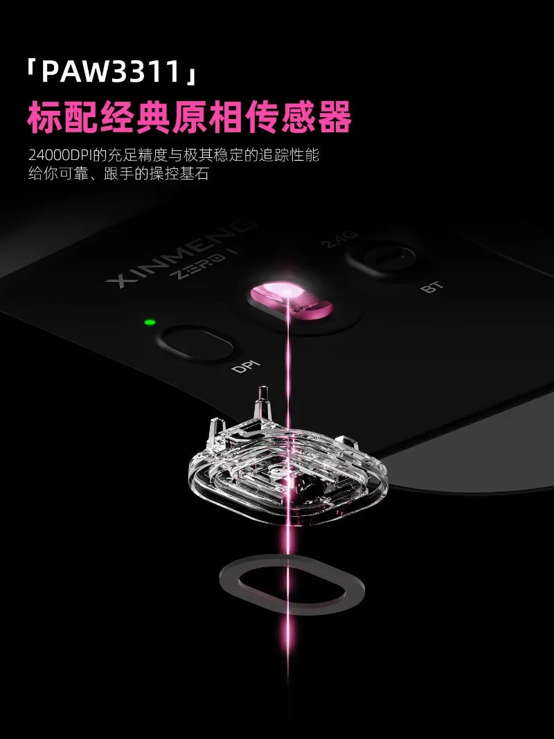 Xinmeng ZERO1 Tri-Mode Wireless Gaming Mouse, Lightweight Low Latency Long Battery Life for PC Laptop Gamer Gift