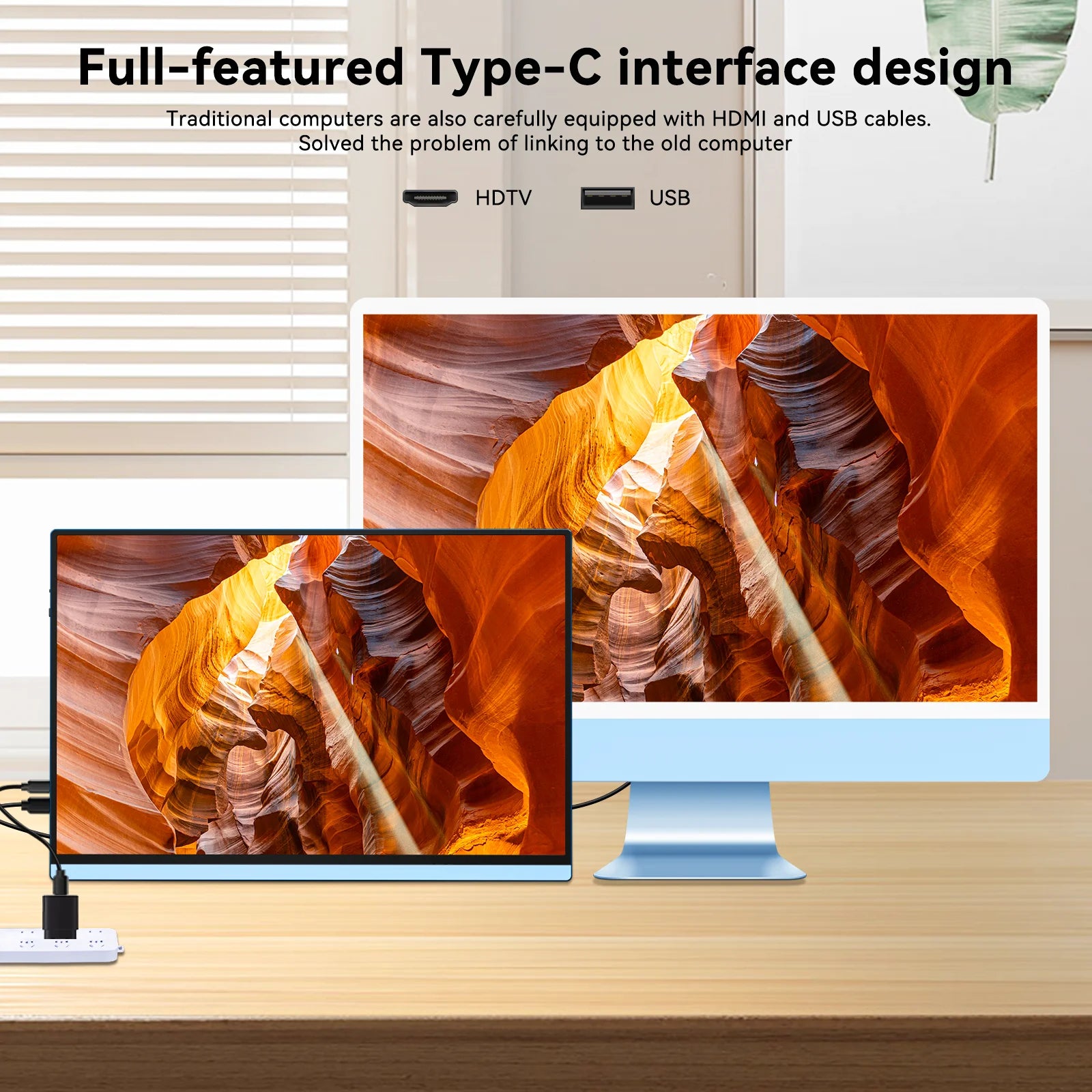 16" VEOUT Portable Monitor 1920 * 1200P IPS 16:10 Laptop Monitor with USB-C, Freesync HDMI Gaming Monitor Featuring a Kickstand