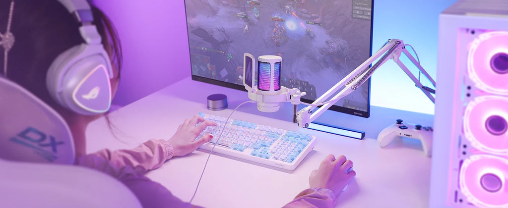 Maono Gamerwave DGM20S USB Microphone Gaming Mic Condenser Mic RGB Mic Noise Canceling Mic with Mic Gain,RGB Light,One key mute