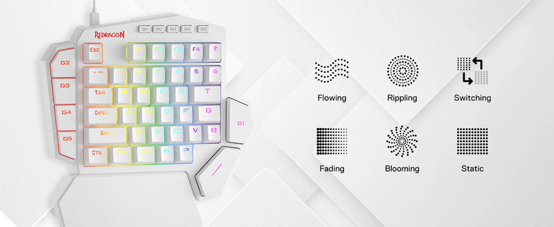 Redragon K585 DITI One-Handed RGB Mechanical Gaming Keyboard, 42 Keys Type-C Professional Gaming Keypad w/Upgraded Hot-Swappable