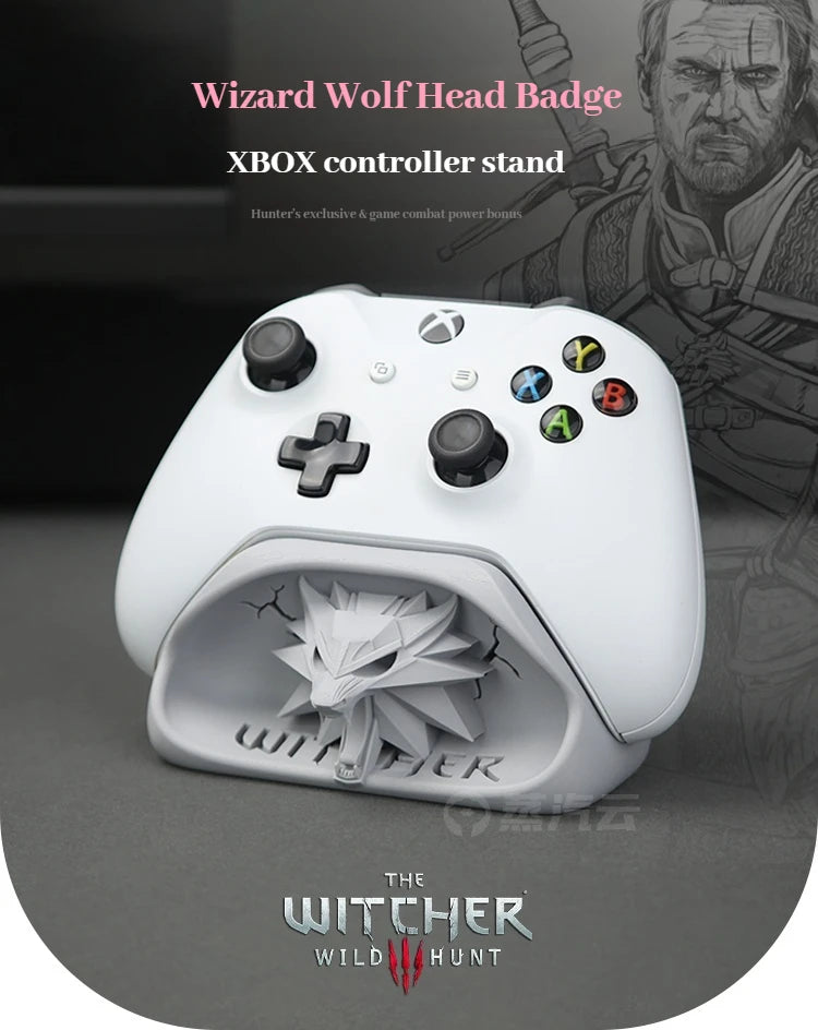 Wizard Wolf Head Badge Game Controller Base Bracket For Xbox Gamepad Gaming Peripherals Computer Accessories Desktop Storage