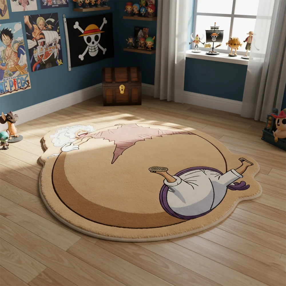 One Piece Luffy Gear 5 Anime Area Rug Funny Cartoon Non Slip Floor Mat Home Decor,Pet Mat,Soft Decorative Blanket,Game Mat