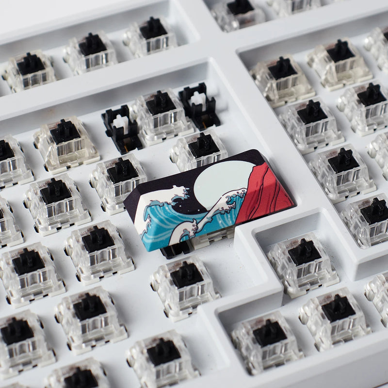 Coral Sea Keycap 4PCS Keycaps Cherry Profile Dye-Sub PBT keycaps Space Bar 6.25U ESC Enter Custom Keycap For Mechanical Keyboard