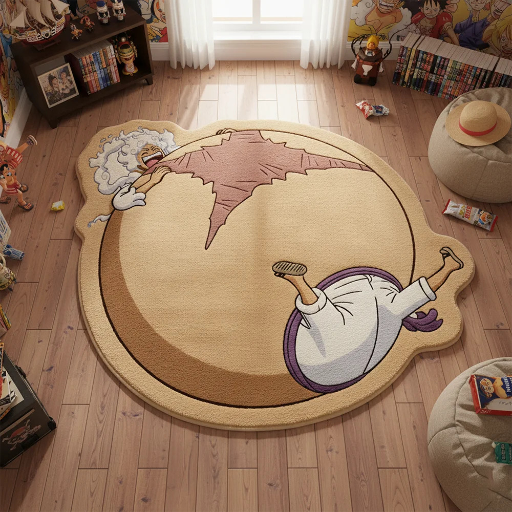 One Piece Luffy Gear 5 Anime Area Rug Funny Cartoon Non Slip Floor Mat Home Decor,Pet Mat,Soft Decorative Blanket,Game Mat