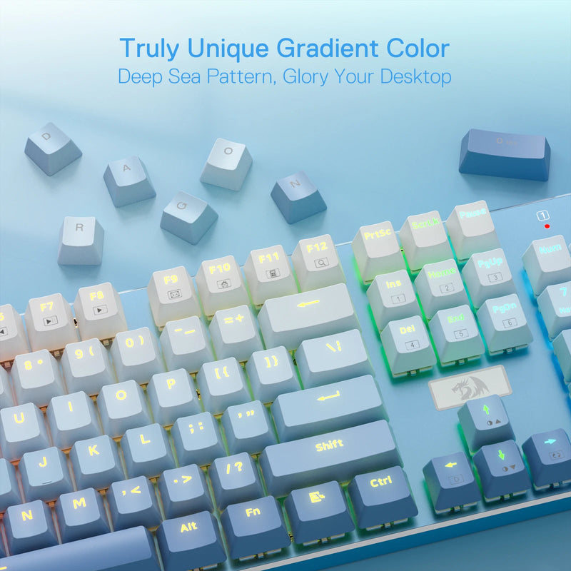 Redragon K556 SE RGB LED Backlit Wired Mechanical Gaming Keyboard, Aluminum Base, 104 Keys, Hot-Swap Linear Quiet Red Switch