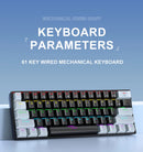 APAYADO K61 Mini Mechanical Keyboard,Wired,61 Keys,Phantom RGB, Black/White Red/Blue Mechanical Switch for Gaming,60% Portable