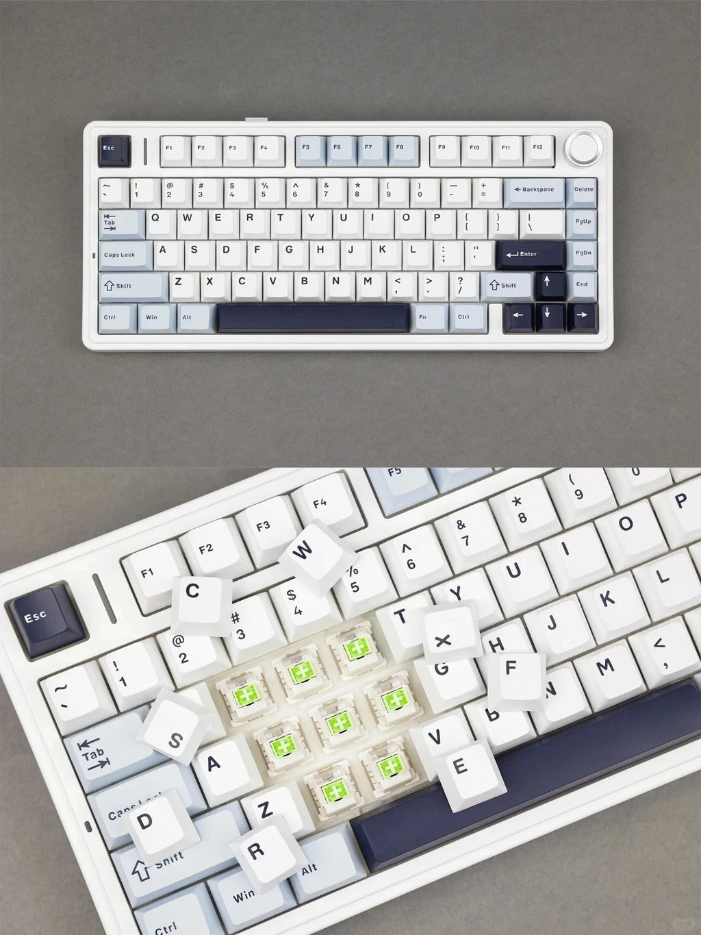 AULA F75 Wireless Game Mechanical Keyboard RGB Customized 75% Layout Side-engraving Gasket Mounted PBT Gradient Keycaps Keyboard