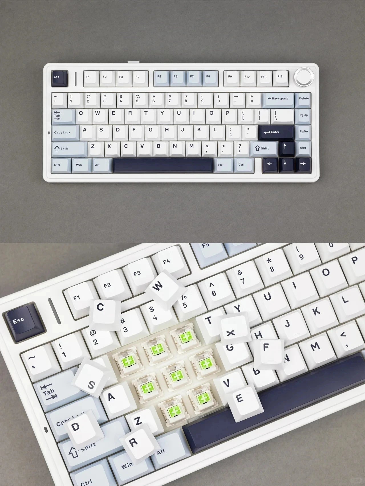 AULA F75 Wireless Game Mechanical Keyboard RGB Customized 75% Layout Side-engraving Gasket Mounted PBT Gradient Keycaps Keyboard