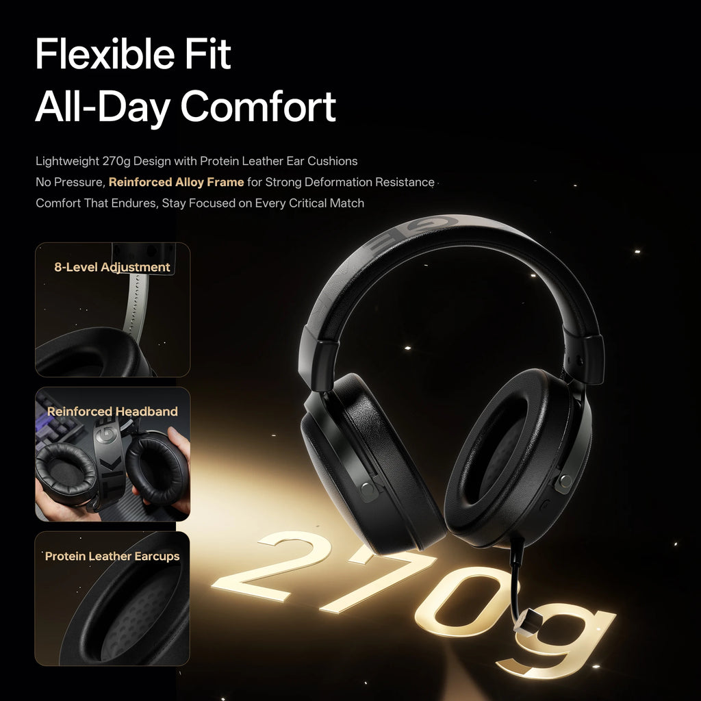 ATK N9 2.4GHz Wireless Gaming Headset with Mic for PS5 PS4 PC Mac Playstation Bluetooth Gaming headphone with Microphone