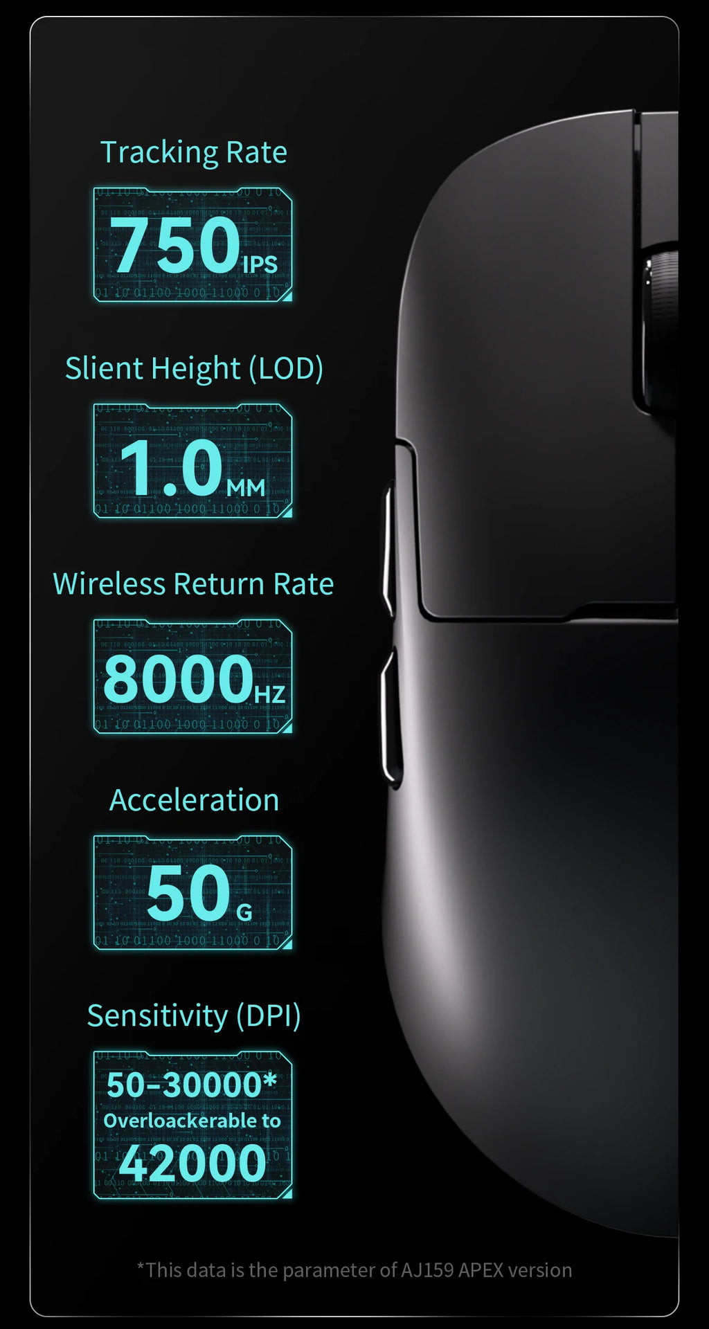 AJAZZ AJ159 AJ159P APEX 2.4G USB Wireless Mouse Bluetooth 2.4G Gaming Mouse 26000 DPI Mice for Gamer Mouse PC Laptop