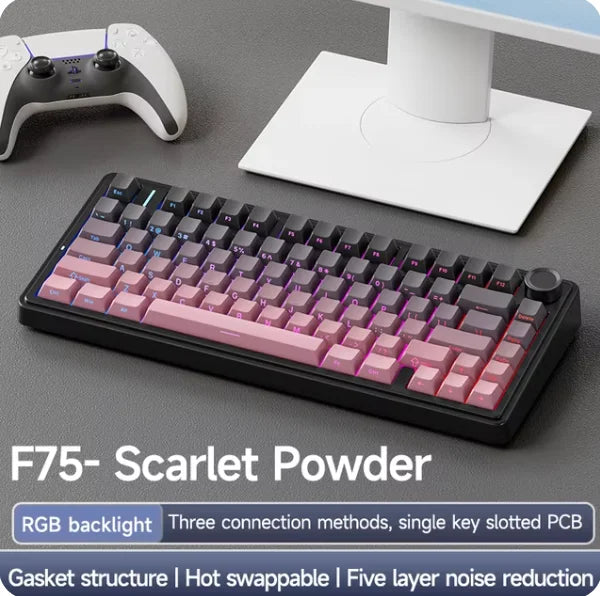 AULA F75 Gasket Mechanical Keyboard — Hot-Swap, RGB, Wireless 75% Gaming Keyboard