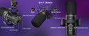 XLR/USB Dynamic Microphone Kit, PC Microphone for Streaming, Podcasting, Gaming, RGB, Mute and Noise Cancelling Function, Volume