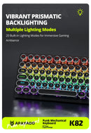 APAYADO K82 Wired Steampunk Mechanical Keyboard 75% Compact 82-Key Hot-Swappable RGB Retro Gaming Keyboard Multifunctional Knob