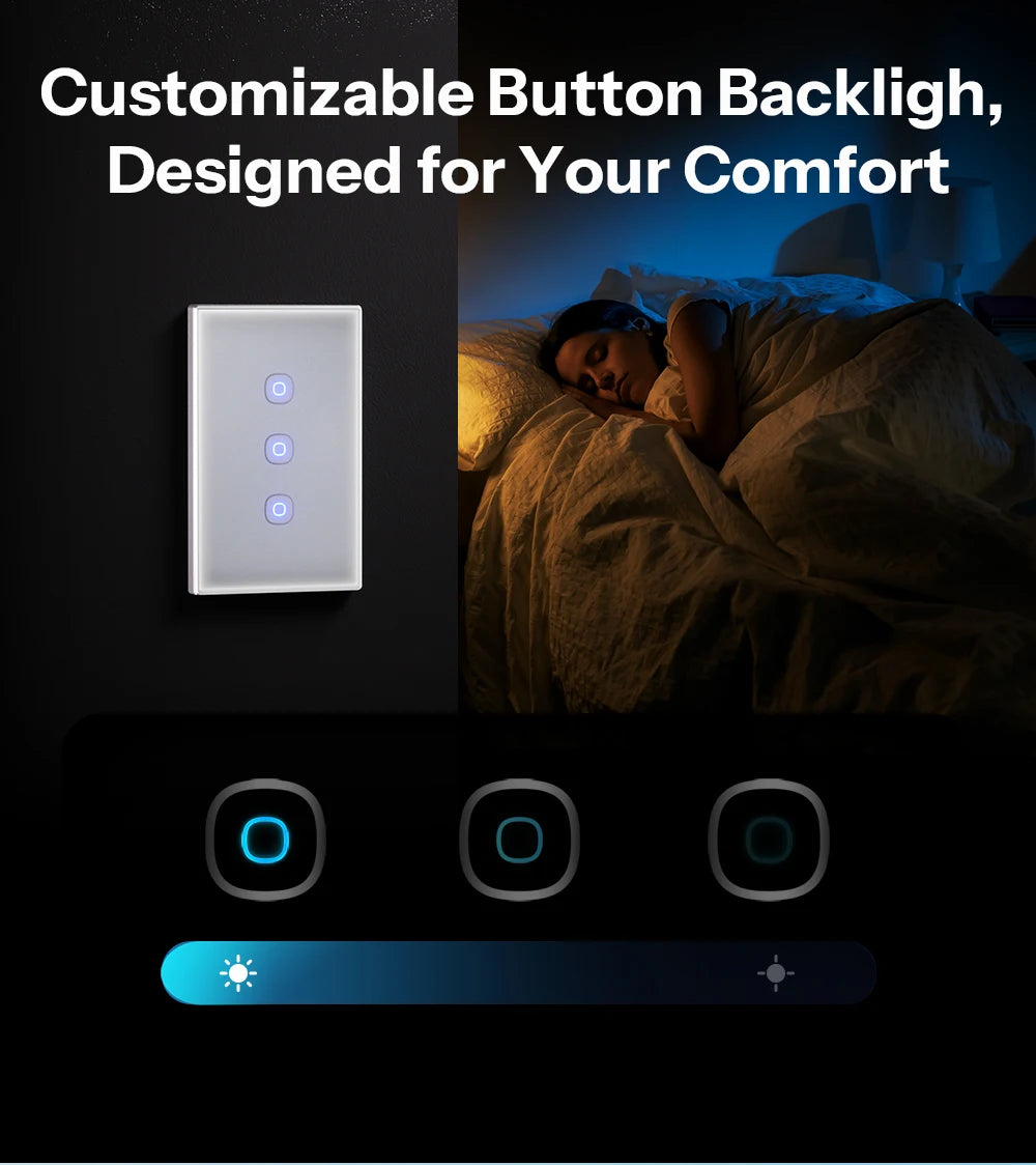 SONOFF TX Gen2 US Smart Touch Wall Switch T6 120 Matter Detach Relay Adjustable Night Switch Locator Apple Ecosystem Compatible