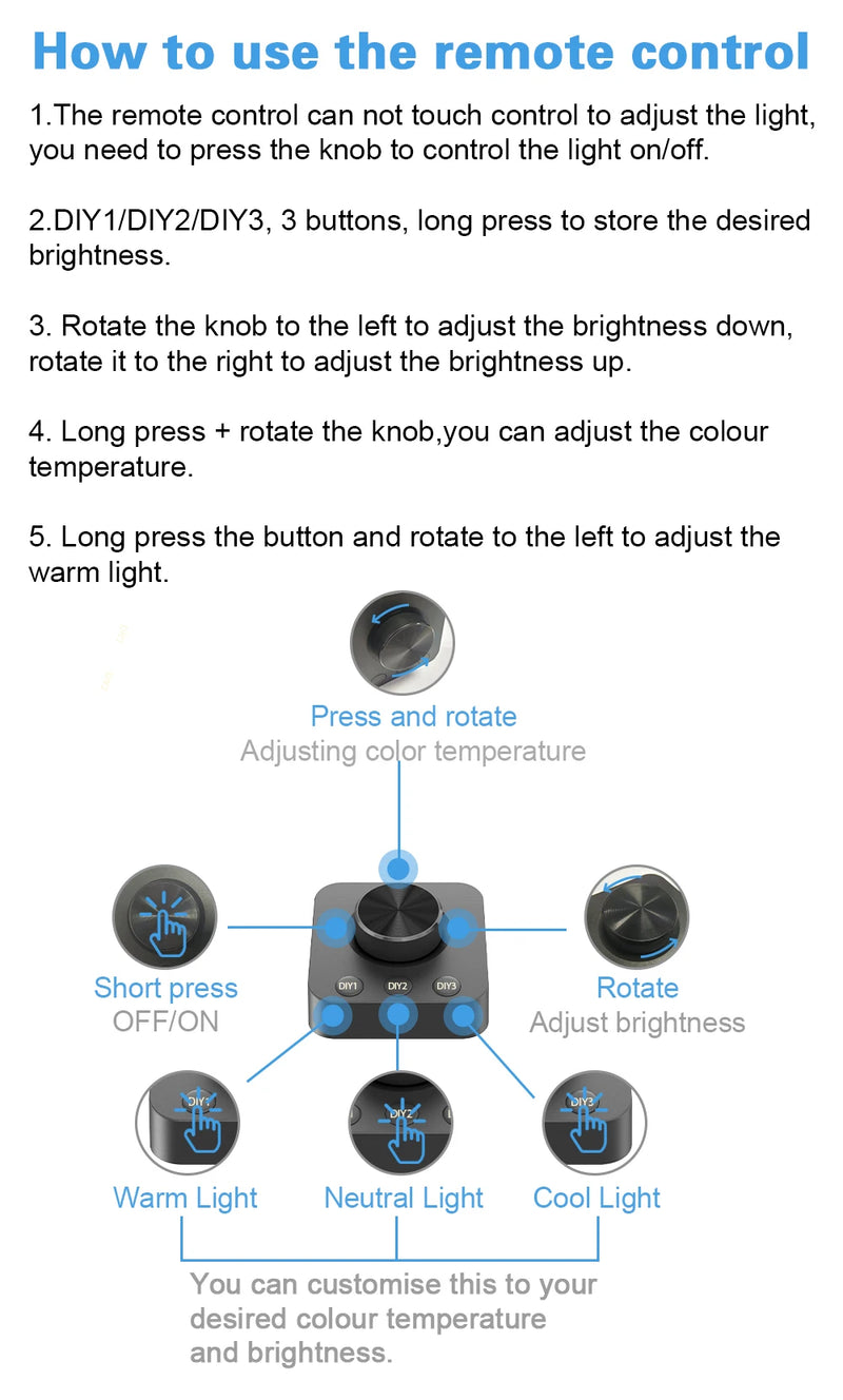 Wiscolor Monitor Light Bar Stepless Dimming Gaming Desktop Lighting with Remote Control Eye Protection USB Reading Light 44cm