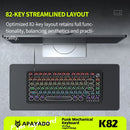 APAYADO K82 Wired Steampunk Mechanical Keyboard 75% Compact 82-Key Hot-Swappable RGB Retro Gaming Keyboard Multifunctional Knob