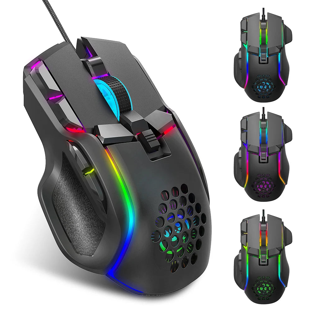 New USB Gaming Mouse Computer Mouse RGB Backlight Mause Gamer 10 Buttons Programming 7200dpi Ergonomic Gaming Mouse For Computer