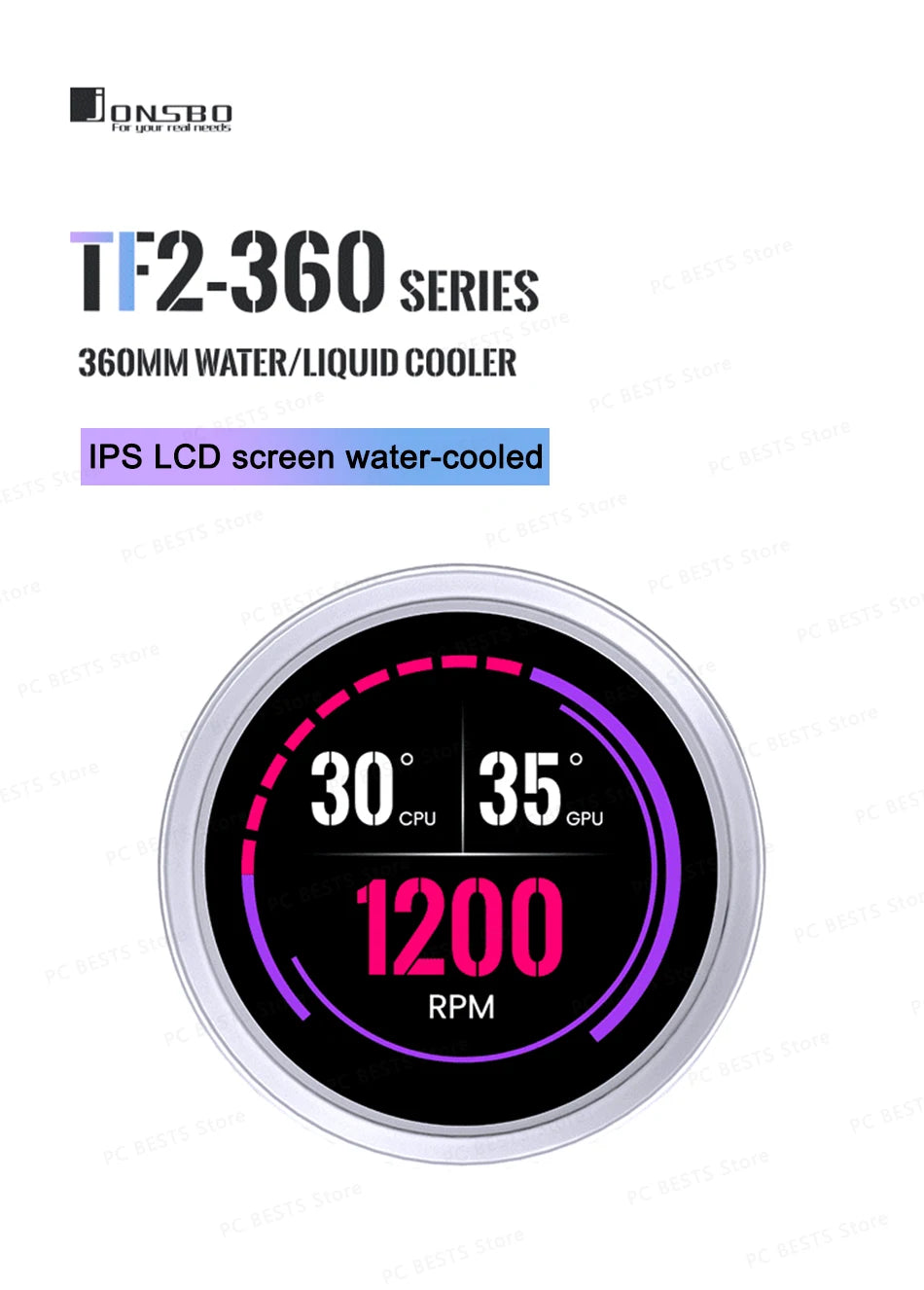 Jonsbo TF2-360SC Integrated Water-cooled Radiator ARGB IPS LCD Screen CPU All in one AIO CPU Liquid Cooling Intel 1700 115X AM5