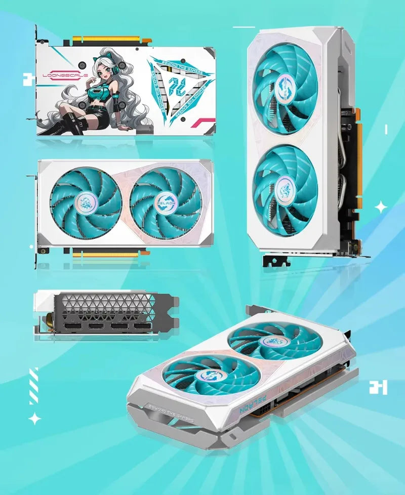 Peladn Best Price Geforce RTX 4060 8GB GDDR6 128-bit 8-pin Video Card RTX4060 Dual Fan Gaming Graphics Card with Back IP Pattern