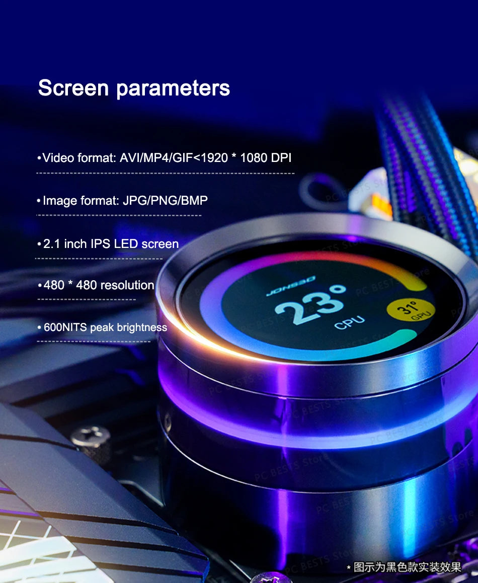 Jonsbo TF2-360SC Integrated Water-cooled Radiator ARGB IPS LCD Screen CPU All in one AIO CPU Liquid Cooling Intel 1700 115X AM5