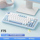 AULA F75 Wireless Game Mechanical Keyboard RGB Customized 75% Layout Side-engraving Gasket Mounted PBT Gradient Keycaps Keyboard