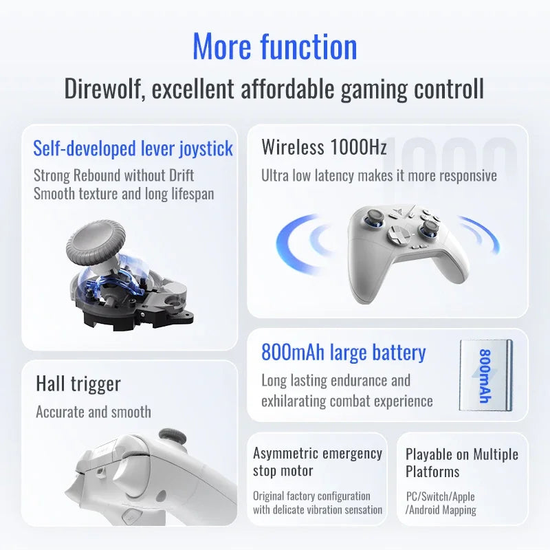 Flydigi Direwolf 3 Gamepad Wireless Bluetooth Gaming Controller Support NS PC TV iOS Android  Lever Joystick Game Handle