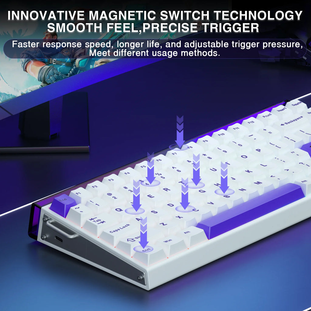 AULA HERO 84HE Magnetic Switch Keyboard Rapid Trigger 8K Return Esports Gamer Keyboard RGB Wired Gaming Keyboard
