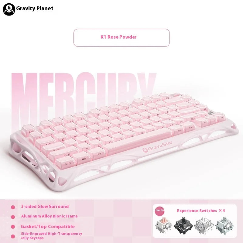 Gravastar 75k1pro Mechanical Keyboard Wireless Gaming Esports Professionali Keyboard Aluminum Customization Computer Peripherals