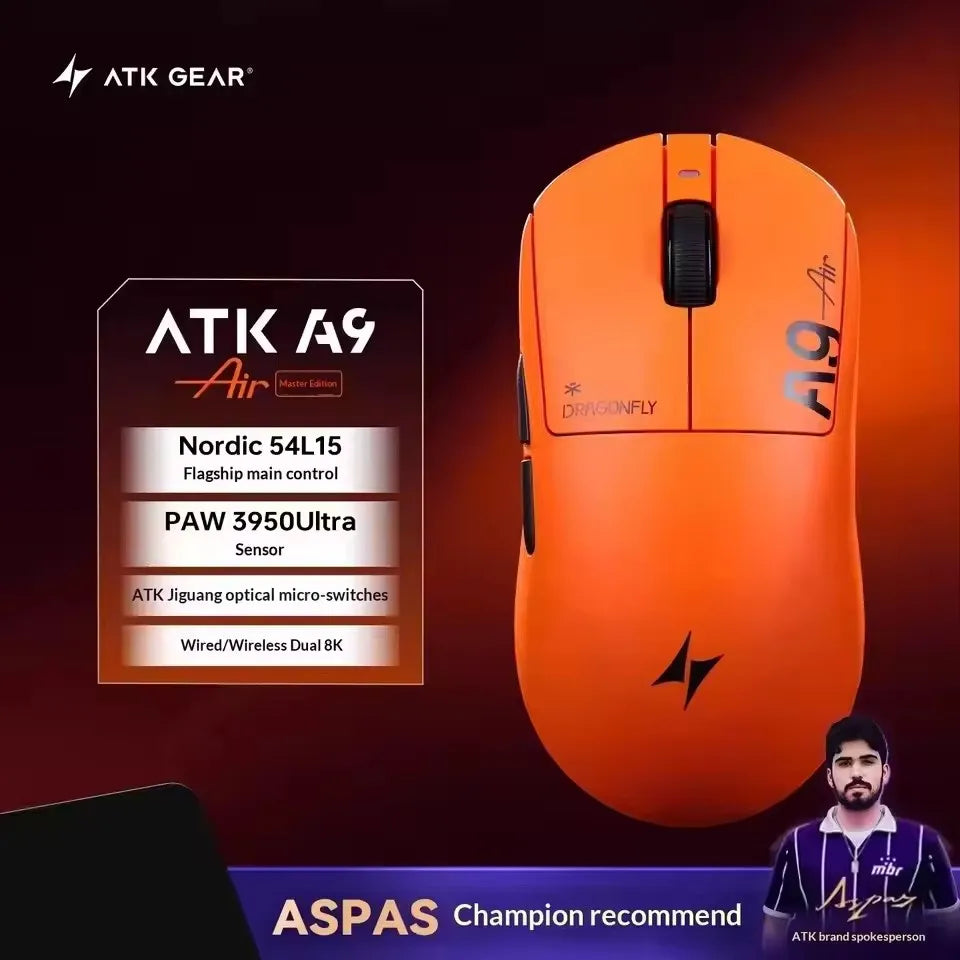ATK A9 Ultimate | Lightweight Wireless Gaming Mouse | PAW3950 & 8KHz Polling