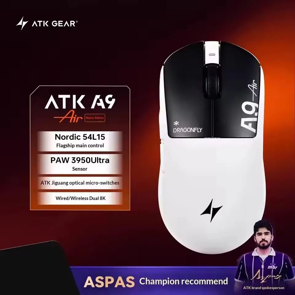 ATK A9 Ultimate | Lightweight Wireless Gaming Mouse | PAW3950 & 8KHz Polling