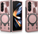 Case For Samsung Galaxy Z Fold 7 6 5 Magnetic Rota Camera Slide Protector Ring 360 Stand Cover Capa Fundas