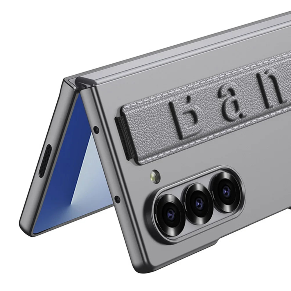 Ultra-thin hard micro-matte feel with wrist strap for phone case for Samsung Galaxy Z Fold 7 fold7 Camera Protect Cover