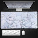 Anime Kawaii Girls PC Gaming Mouse Pad Pink Best Friend Computer Office Accessories Large Gamer Non-slip Keyboard Expansion Pads