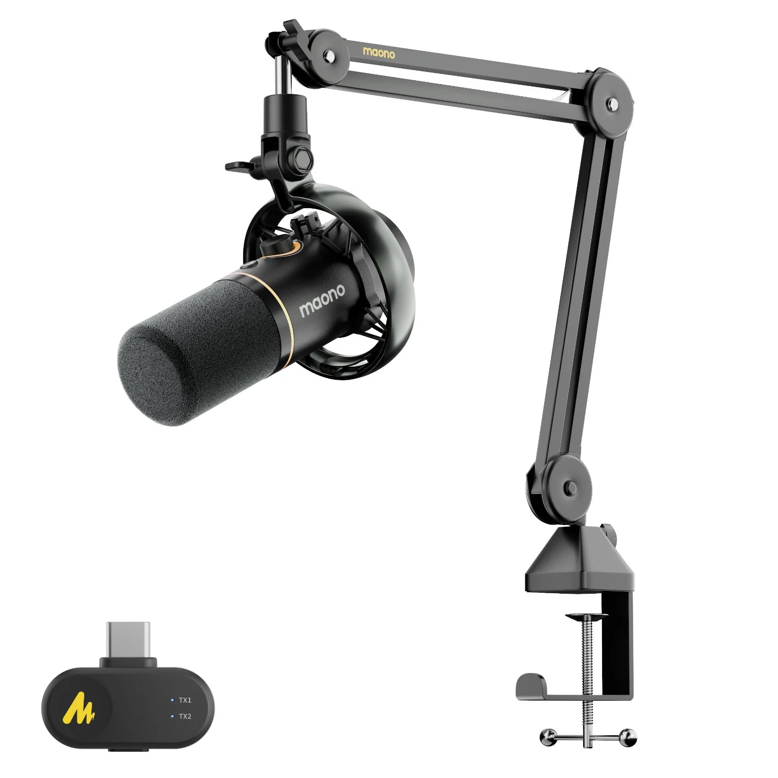 maono PD200WS Hybrid Wireless Microphone for Phone PC XLR/USB Dynamic Microphone for Podcasting Gaming Live Streaming Recording
