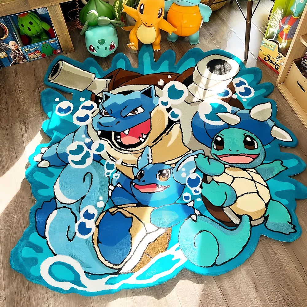 Area Rug  Anime Pikachu Charizard Squirtle Bulbasaur Gengar Mewtwo Pokémon Super Cool Handmade Printed Carpet for Home Decor