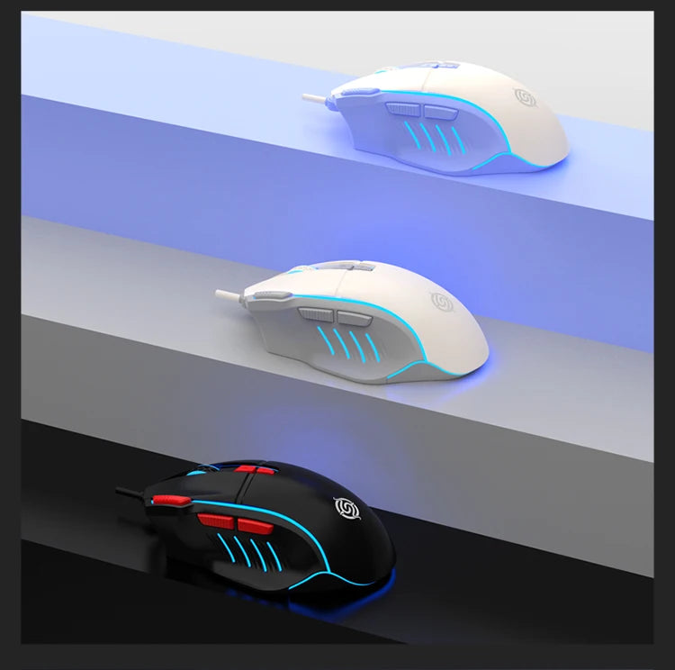 K-Snake Q6 Wired USB Gaming Mouse Desktop PC/Notebook Home Office Glow 8 Button Mouse 7200DPI Macro Programming