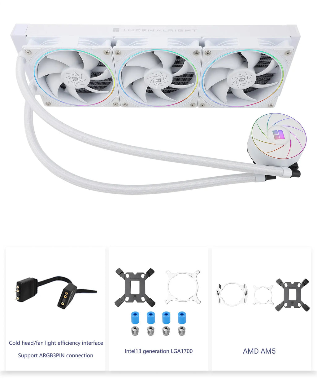 Thermalright AQUA ELITE 360 V2 White ARGB Liquid Cooler 5V 3PIN CPU Fan Integrated Water Cooling Radiator For LGA1700 115x AM5