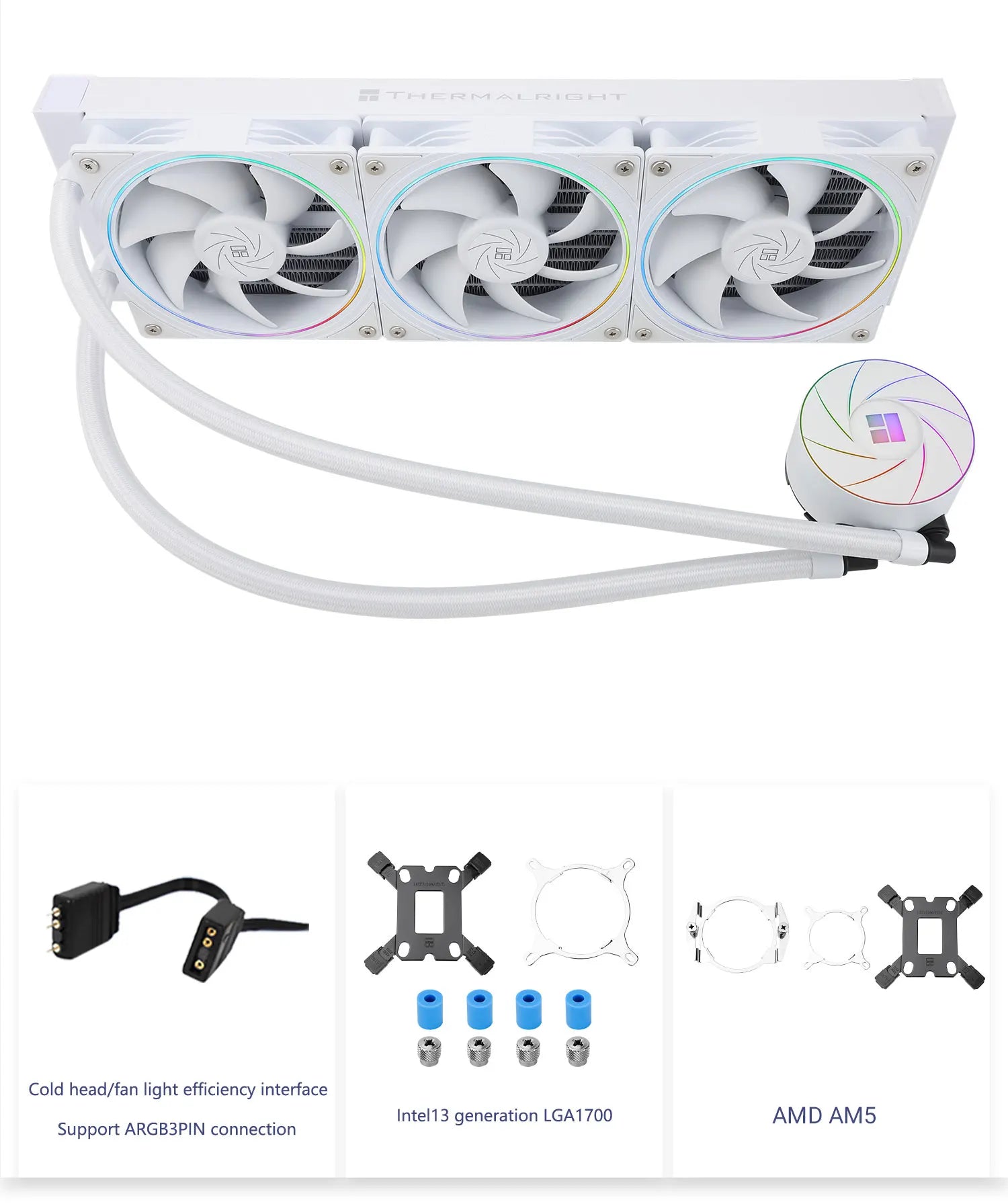 Thermalright AQUA ELITE 360 V2 White ARGB Liquid Cooler 5V 3PIN CPU Fan Integrated Water Cooling Radiator For LGA1700 115x AM5
