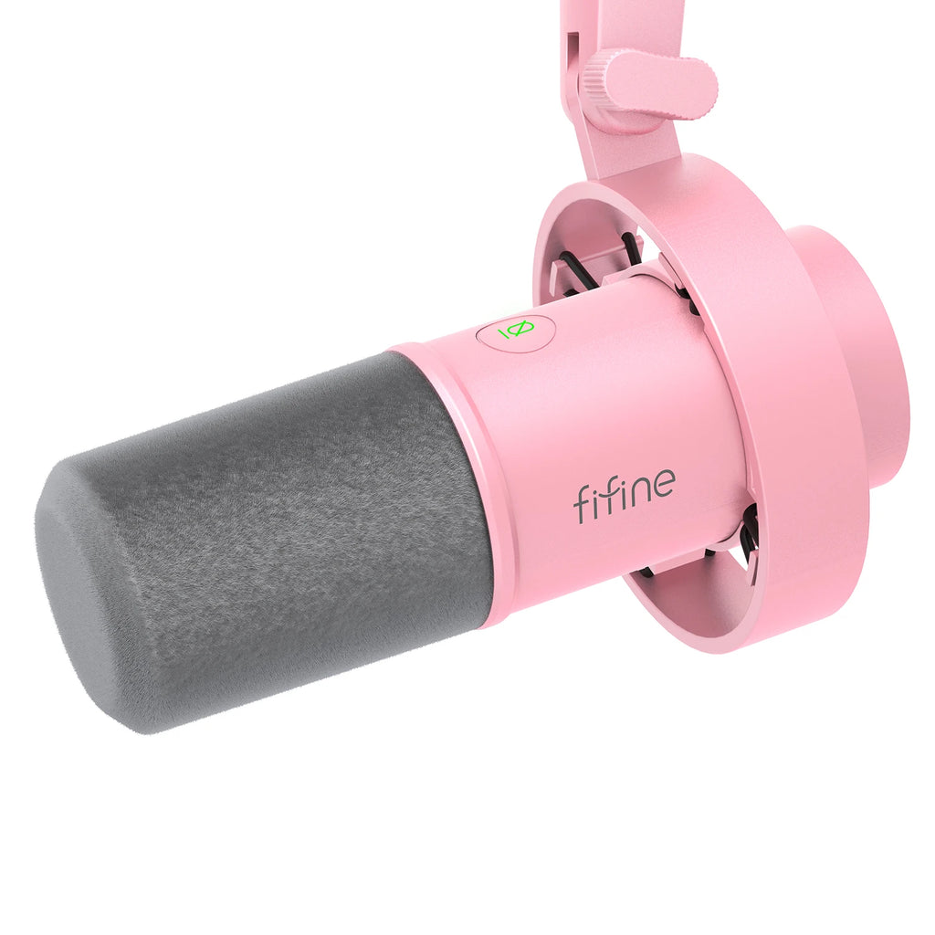 FIFINE Recording XLR Dynamic Microphone with Real-time Monitoring,USB Streaming Mic with Gain Knob/Touch-mute for PC,Mixer-K688