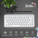 Ajazz 308I Wireless Keyboard 84 Keys Round Keycap Bluetooth Keyboard Portable 2.4GHz Numeric Keypad for Tablet Laptop Android
