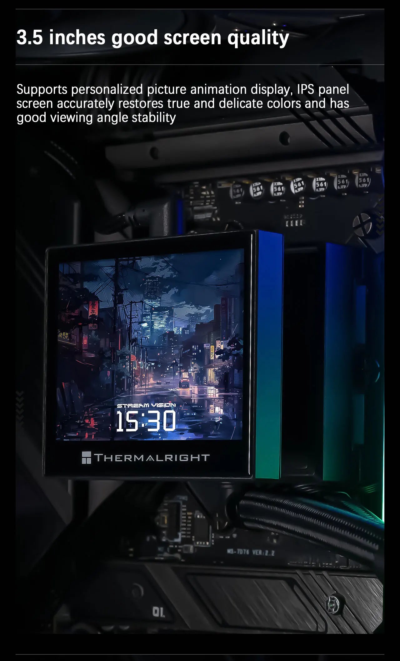 Thermalright STREAM VISION 360 360MM All-in-One Liquid Cooler Magnetic Cold Head Screen 3.5-inch IPS LCD display Water Cooling