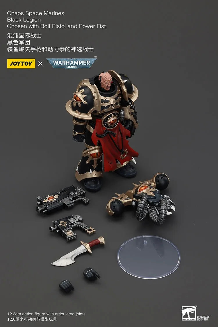 JOYTOY Warhammer 40K Chaos Space Marines Black Legion Chosen Action Figures Doll Collection Decoration Gift Original Model