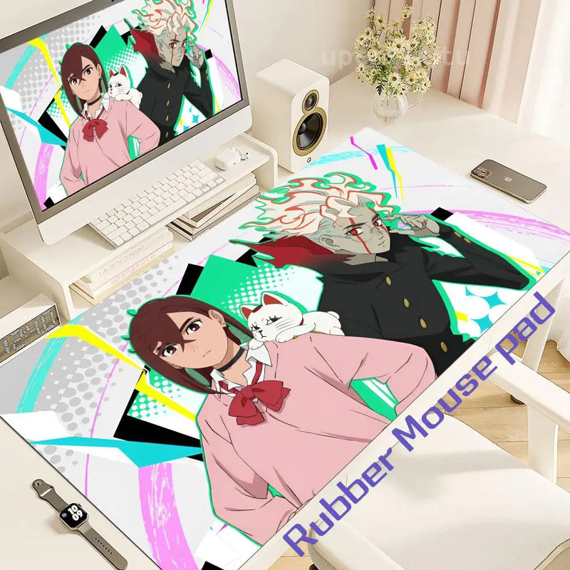 Dandadan Ayase Momo Okarun Takakura Ken Mouse pad Table Mat Gaming XXL Anime Dan da dan Mousepad Keyboard Carpet Desktop Mat
