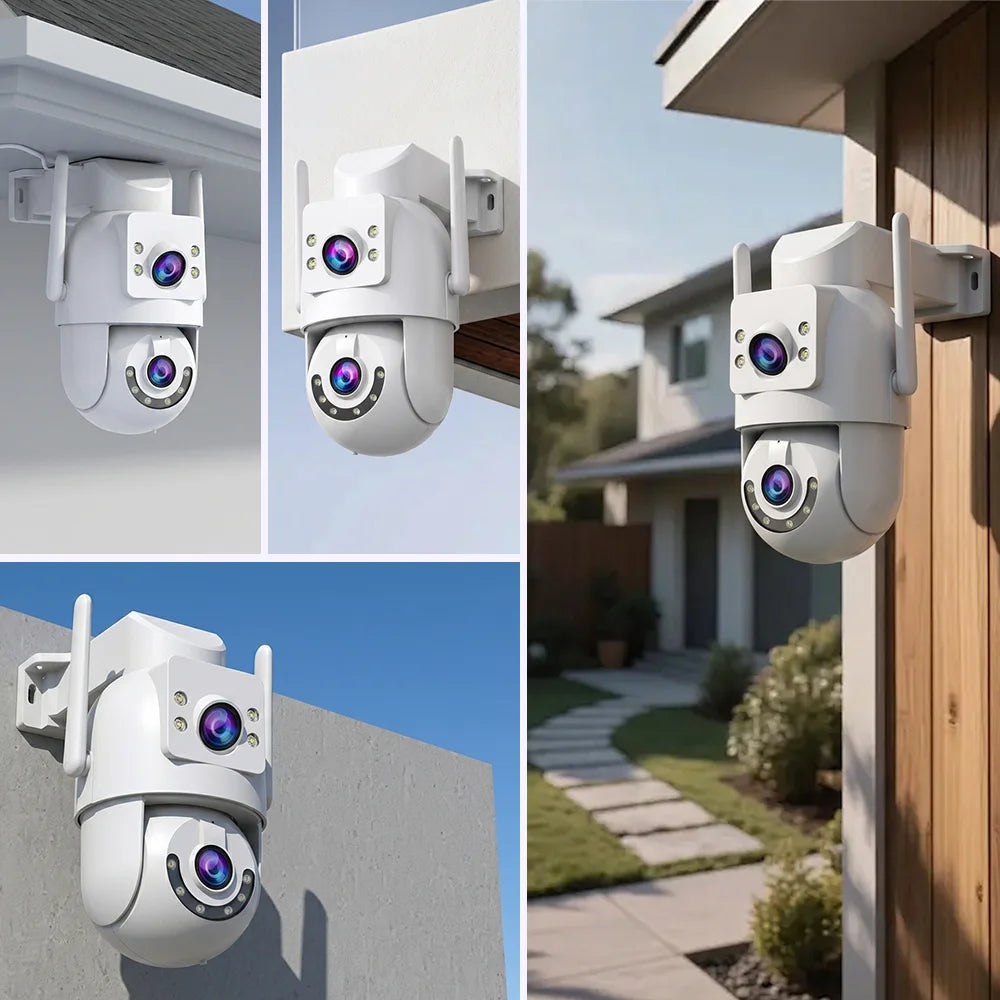 Jooan 4K 8MP HD Wifi PTZ Camera Outdoor 5G Wifi Dual Lens Security IP Cameras 5X Zoom AI Tracking ONVIF CCTV Surveillance Camera